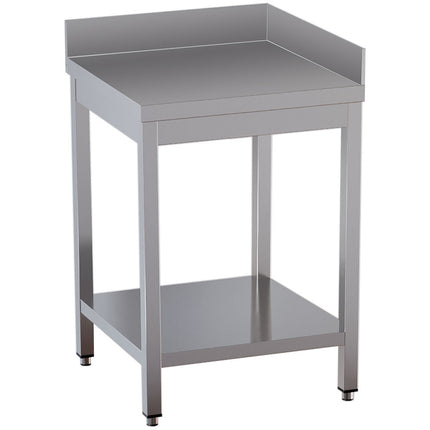 Work table 90° with undershelf and 2 rear upstands