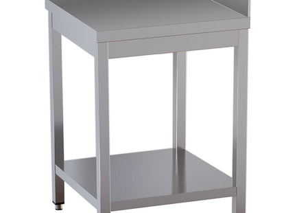 Work table 90° with undershelf and 2 rear upstands