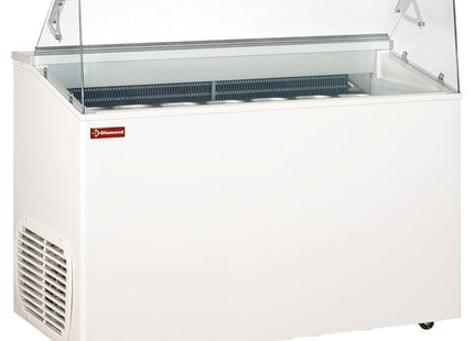 Display for iskrem, 7 beholdere (5 Lt)