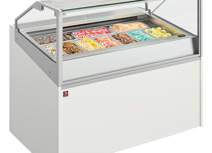 Comptoir glacier avec 13 plateaux inox (360x165)