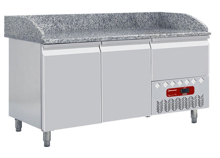 Refrigerated table 2 doors 600x400, 1 neutral drawers (4x trays 600x400)+Kit 6 SST castors for tables, swiveling, 2 with brakes