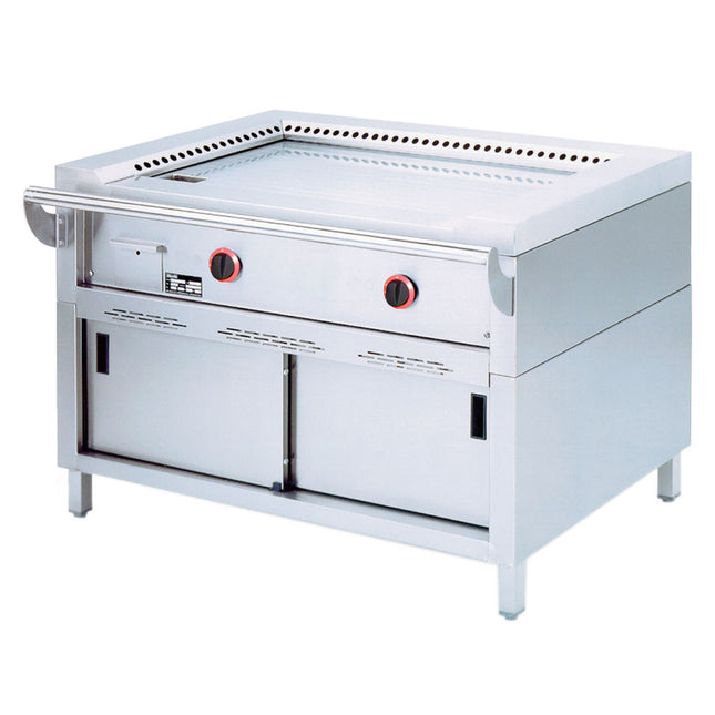 Gas "Teppanyaki" plate, 2 areas (2x 7 kW), for the table -Top-