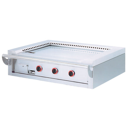 Plaque gaz "Teppanyaki", 3 zones (3x 7 kW), pour table -Top-test