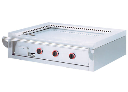 Plaque gaz "Teppanyaki", 3 zones (3x 7 kW), pour la table -Top-