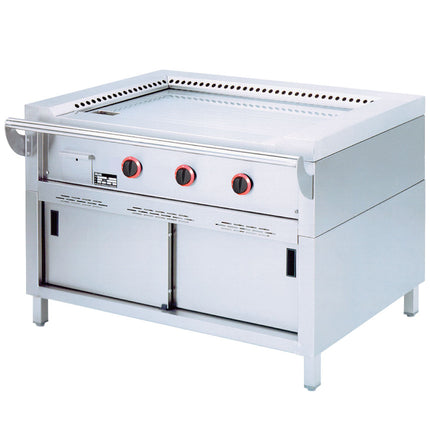 Plaque gaz "Teppanyaki", 3 zones (3x 7 kW), pour la table -Top-