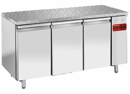Refrig. table, vent., 3 doors EN 600x400 - Granite Top (without group)