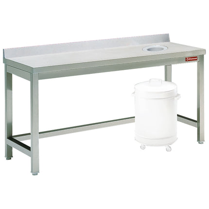 Table de tri avec ouverture pour déchets + bord