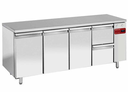 Kylbord, ventilerat, 4 Dörrar GN 1/1, (utan grupp) + blocksats med 2 lådor (1/2+1/2 h200) för TG&TS
