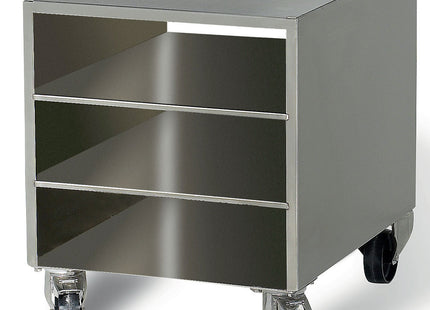 Support in stainless steel for vacuum machine, on wheels, removable