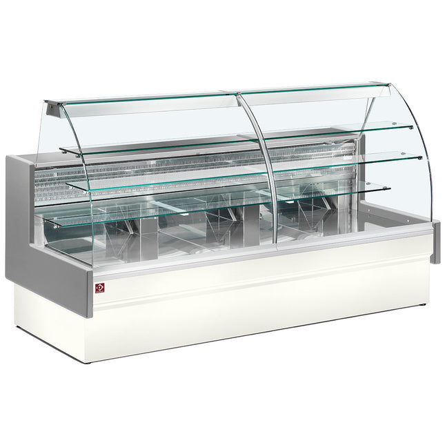Refrigerated display counter, static, drawer system, without reserve - GREY/WHITE