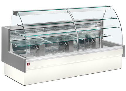 Refrigerated display counter, static, drawer system, without reserve - GREY/WHITE