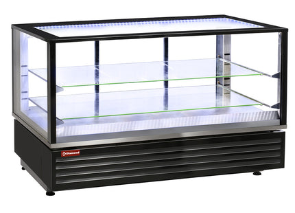 Heated display case EN or GN, ventilated, 2 levels, BLACK