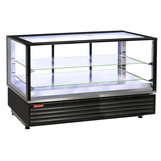 Vitrine chauffante EN ou GN, ventilée, 2 niveaux, NOIR