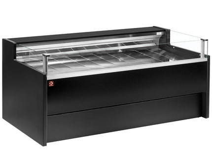 Refrigerated display counter with glass Self-service, ventilated, with reserve - BLACK