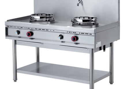 Cuisinière wok à gaz, 2 brûleurs (13 kW)
