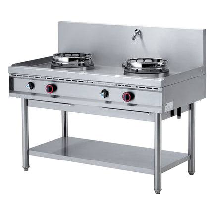 Gas wok komfur, 2 brændere (13 kW)