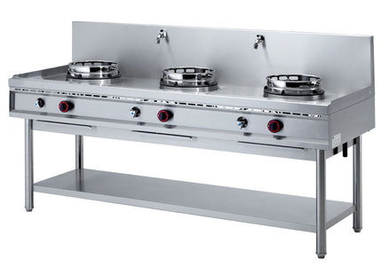 Cuisinière wok à gaz, 3 brûleurs (13 kW)