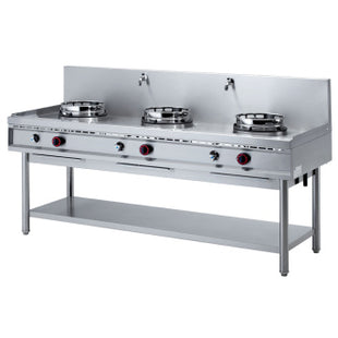 Cuisinière wok à gaz, 3 brûleurs (13 kW)