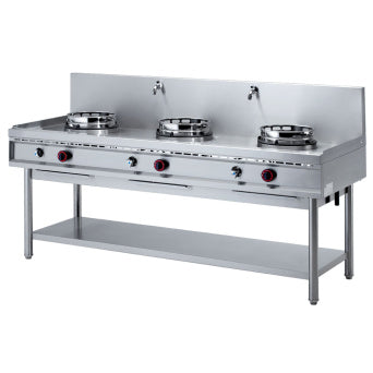 Gas wok komfur, 3 brændere (13 kW)