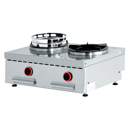 Tabletop gas wok burner, double burner (2x 13 kW)