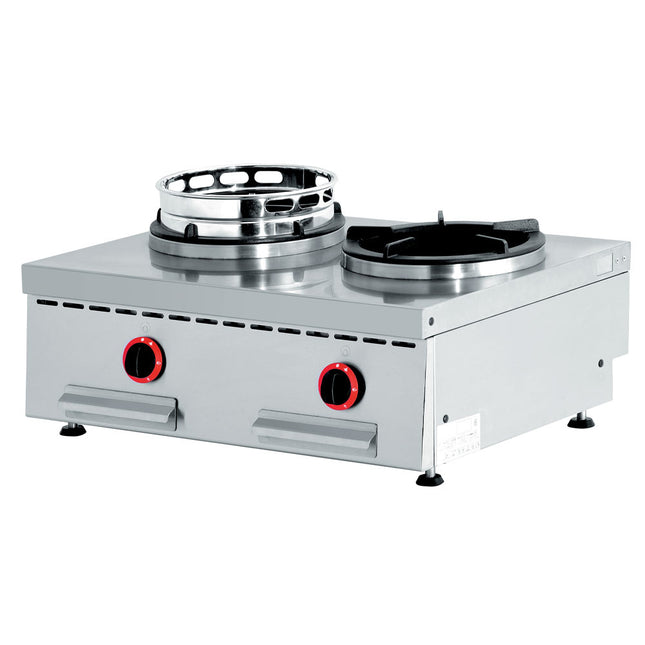 Brûleur wok à gaz de table, double brûleur (2x 13 kW)