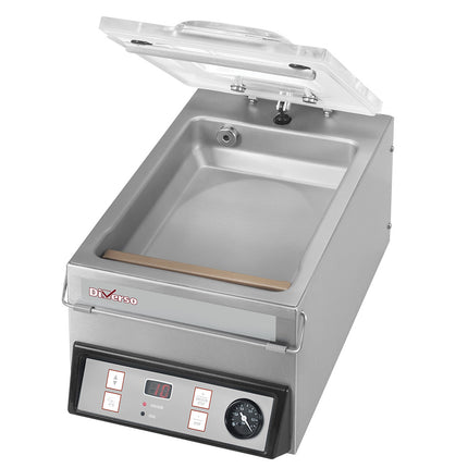 Machine sous vide, couvercle bombé, cuve inox - 4 m3/h