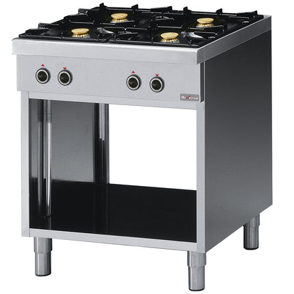Range 4 burners, on open cupboard