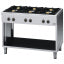 Range with 6 burners, on open cupboard