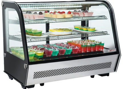Vitrine table réfrigérée, 3 niveaux, verre bombé