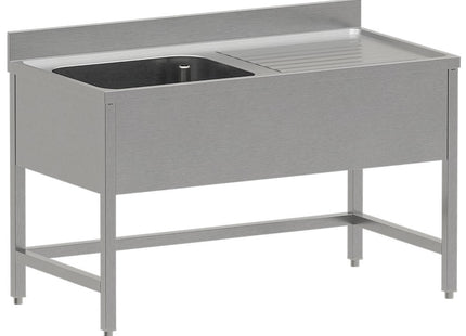 Rustfri oppvaskkum ECO 1 tank og høyre avløpsflate, uten nedre hylle