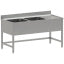 Stainless steel sink ECO 2 tanks and right drain surface, without lower shelf