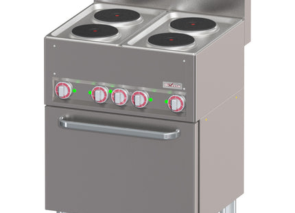 Range with 4 electric hotplates on convection oven GN1/1