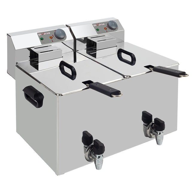 Friteuse électrique de table 2x 8 litres + robinet