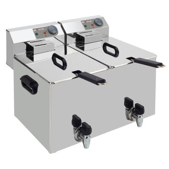 Friteuse électrique de table 2x 8 litres + robinet