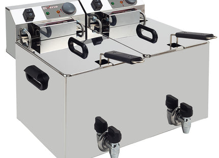 Friteuse électrique de table 2x 10 litres + robinet