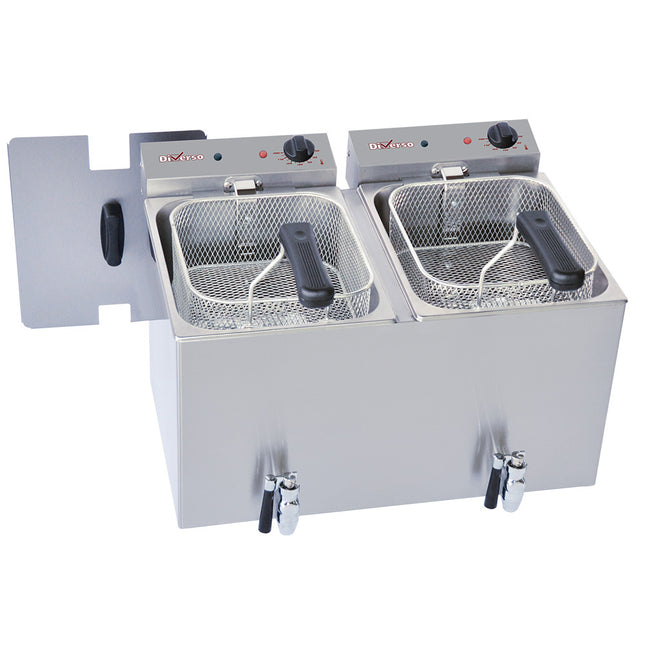 Friteuse électrique de table 2x 8 litres + robinet