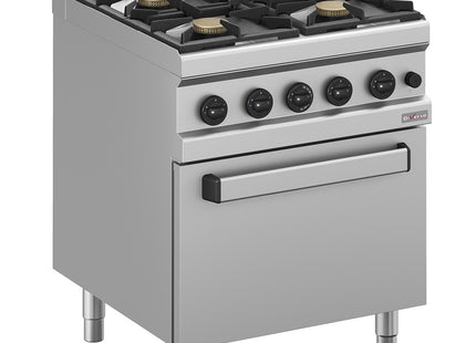 Gas range 4 burners, with oven GN 2/1