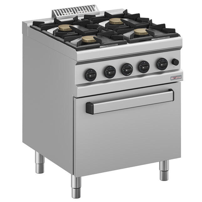 Gas range 4 burners, with oven GN 2/1