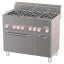 Range 6 burners with convection oven GN1/1 and neutral cabinet