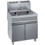 Gas fryer, two 15-liters tank on cupboard