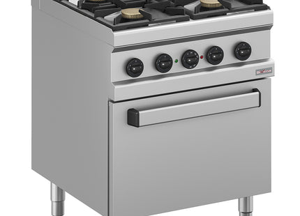 Gas range 4 burners, electric convection oven GN 1/1