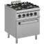 Gas range 4 burners, electric convection oven GN 1/1