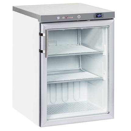 Statisk frys, glasdörr, 200 liter - Vit