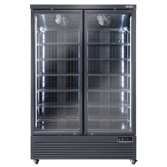 Vertical freezer showcase, 1084 liters - BLACK