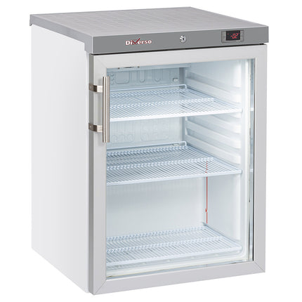 Ventilerat kylskåp, glasdörr, 200 liter - vit