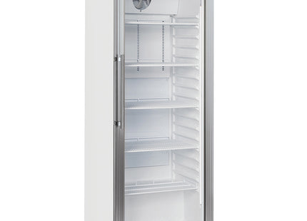 Ventilerat kylskåp, glas Dörr, 400 liter - vit