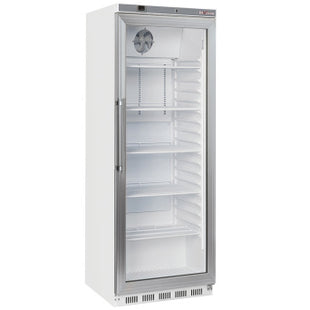 Réfrigérateur ventilé, porte vitrée, 400 litres - blanc