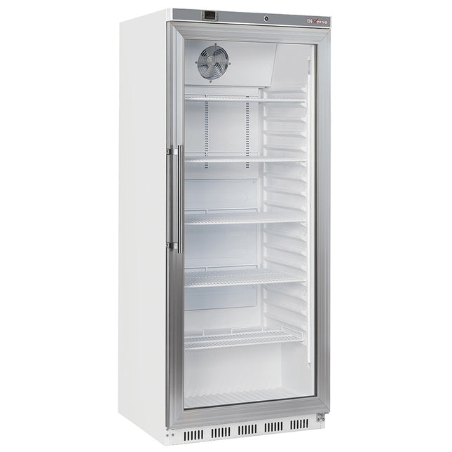 Réfrigérateur ventilé GN 2/1, porte vitrée, 600 litres - blanc