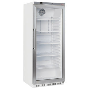Ventileret køleskab GN 2/1, glaslåge, 600 liter - hvid