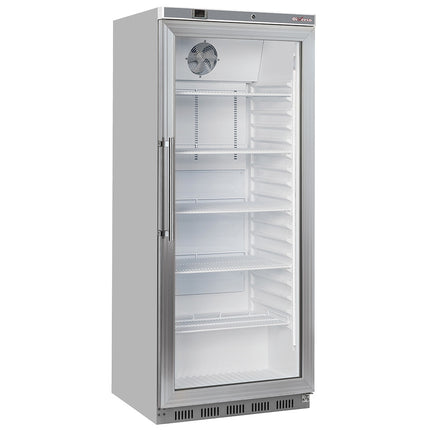 Réfrigérateur ventilé GN 2/1, porte vitrée, 600 litres. acier inoxydable